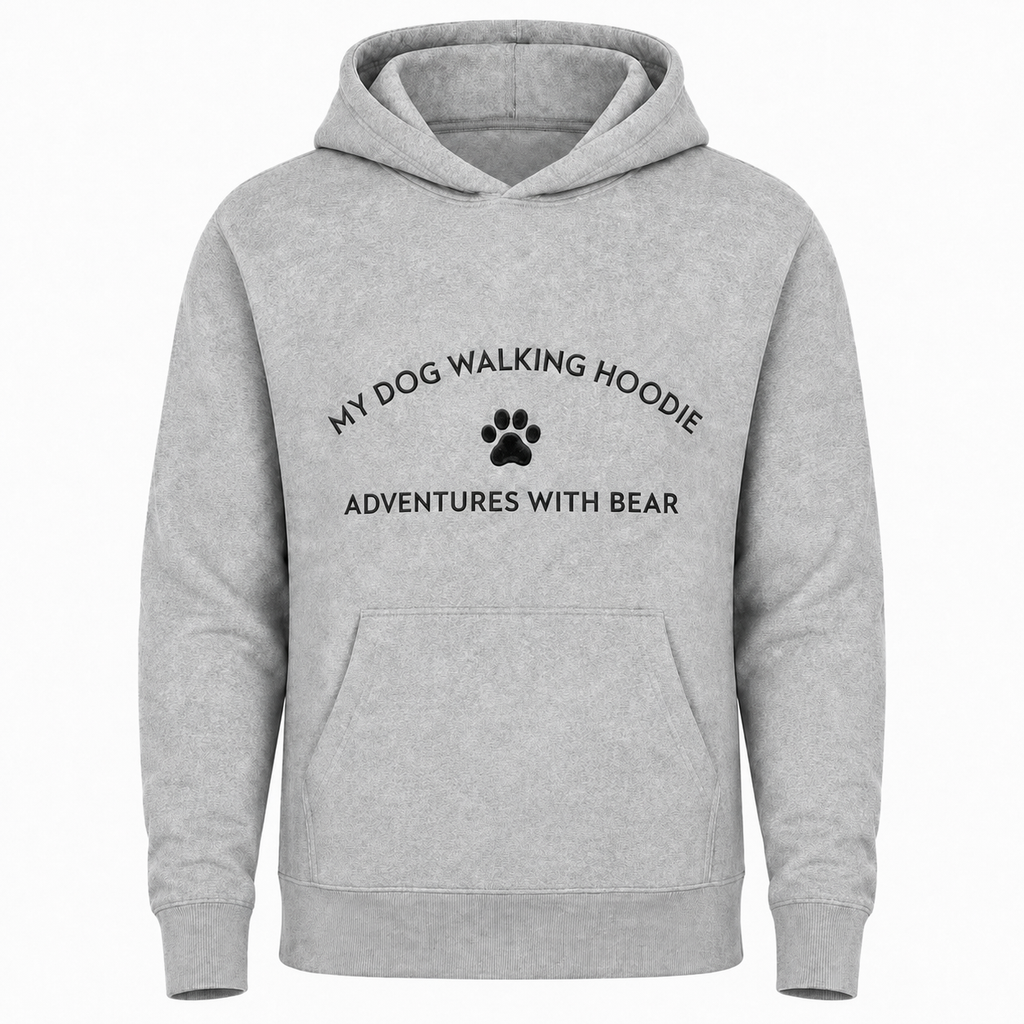 Embroidered Dog walking hoodie womans