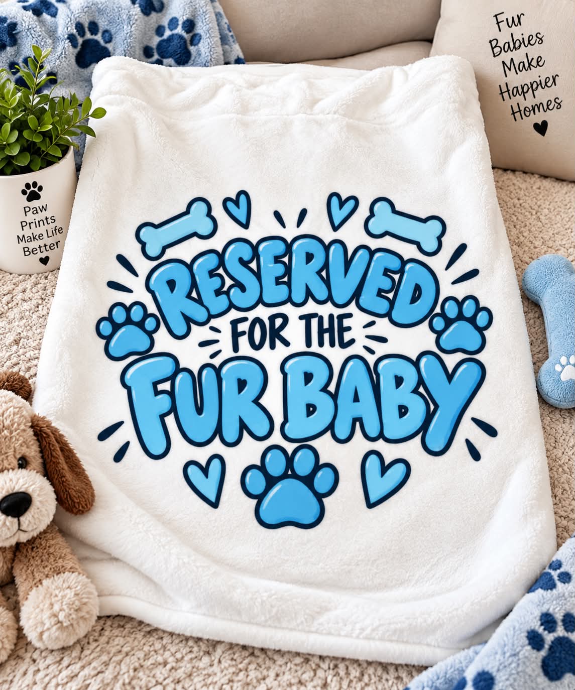 ‘Reserved for the fur baby’ Dog blanket