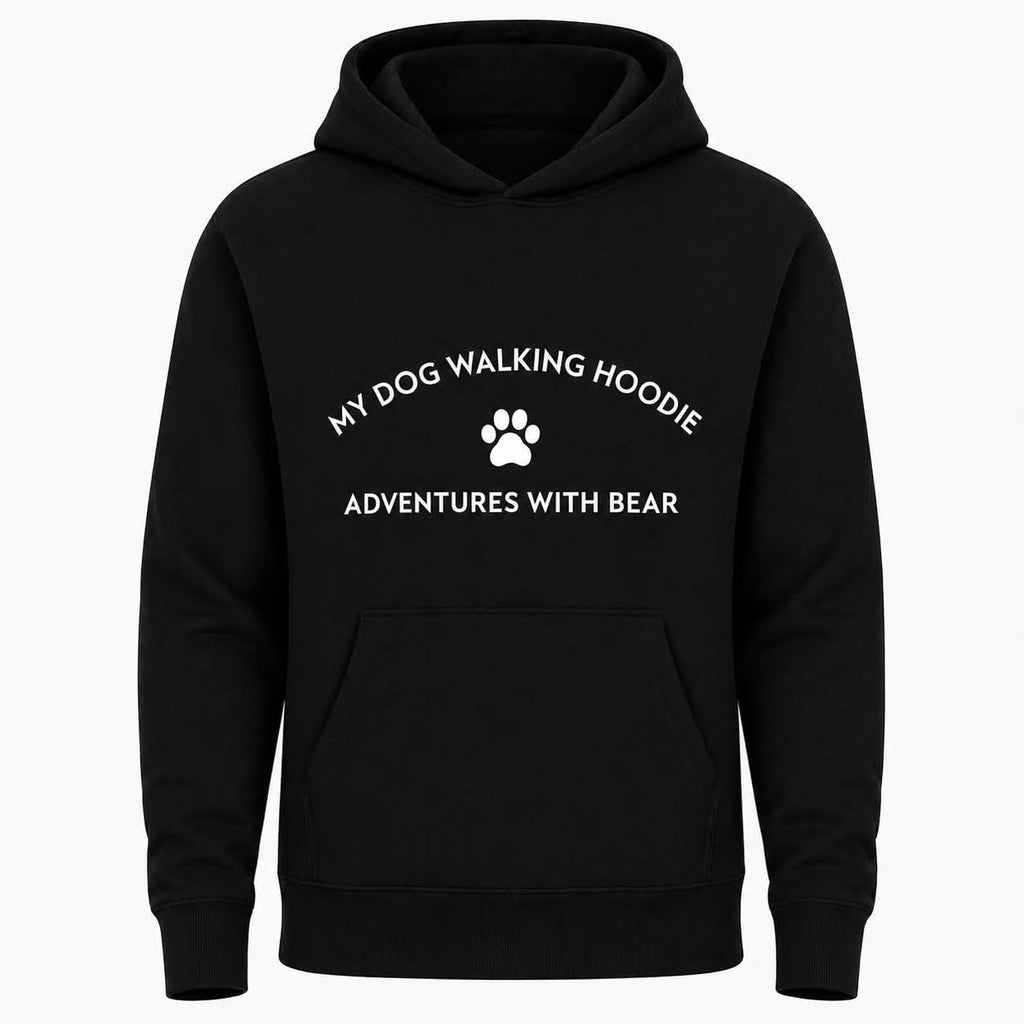 Embroidered Dog walking hoodie womans