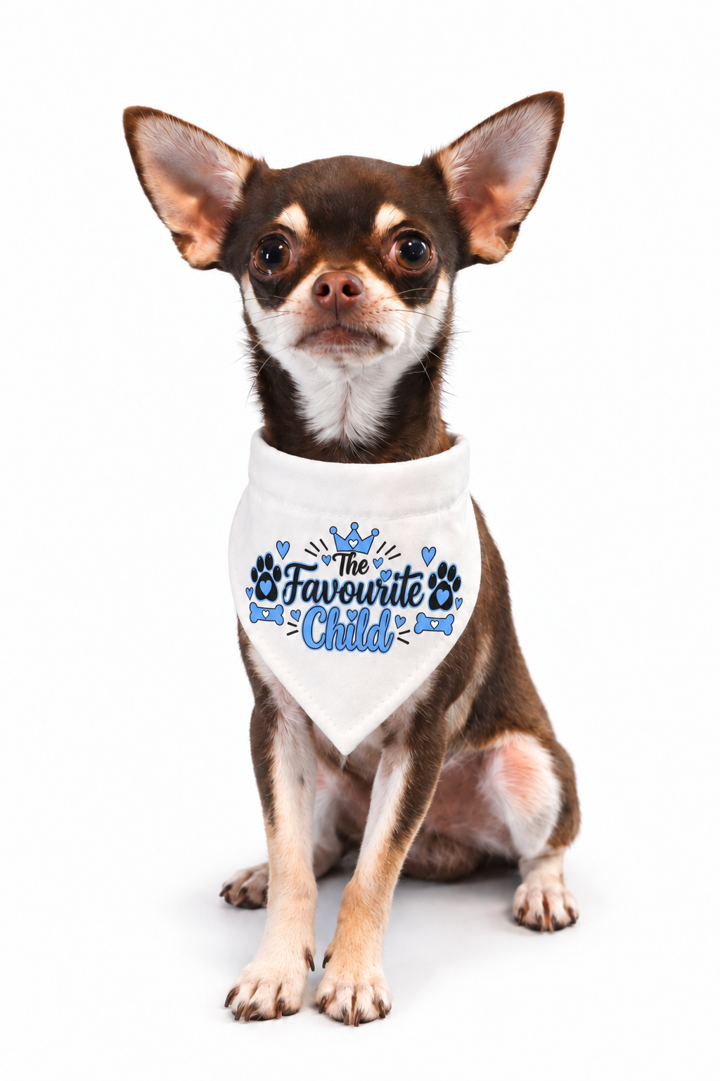 The Favourite Child” Dog Bandana – Blue