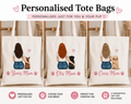 Personalised dog mum tote bags