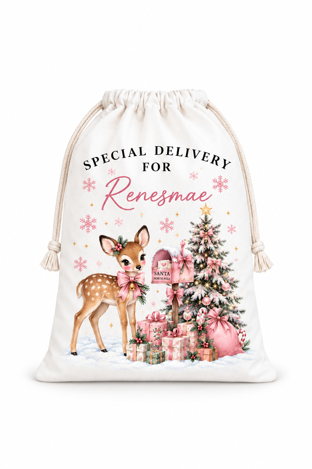 Personalised Pink Christmas Sack