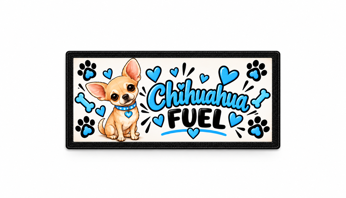 Chihuahua Fuel Dog Bowl Mat – 44 × 25 cm