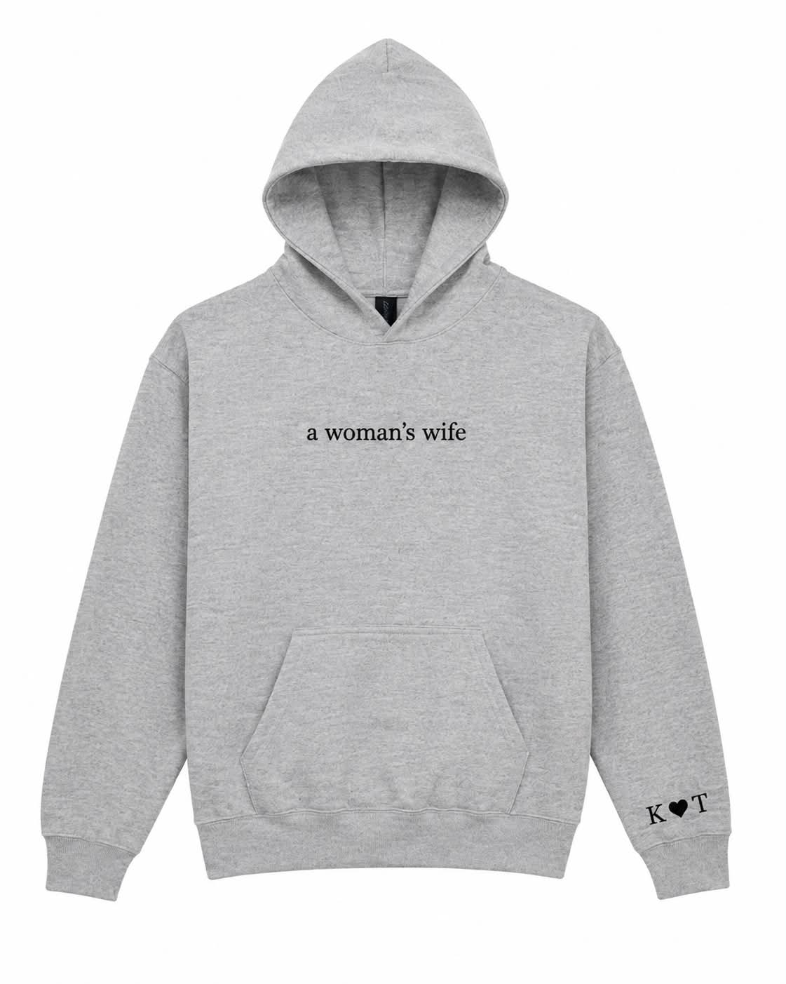 A womans wife hoodie with initials