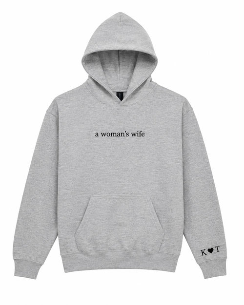A womans wife hoodie with initials
