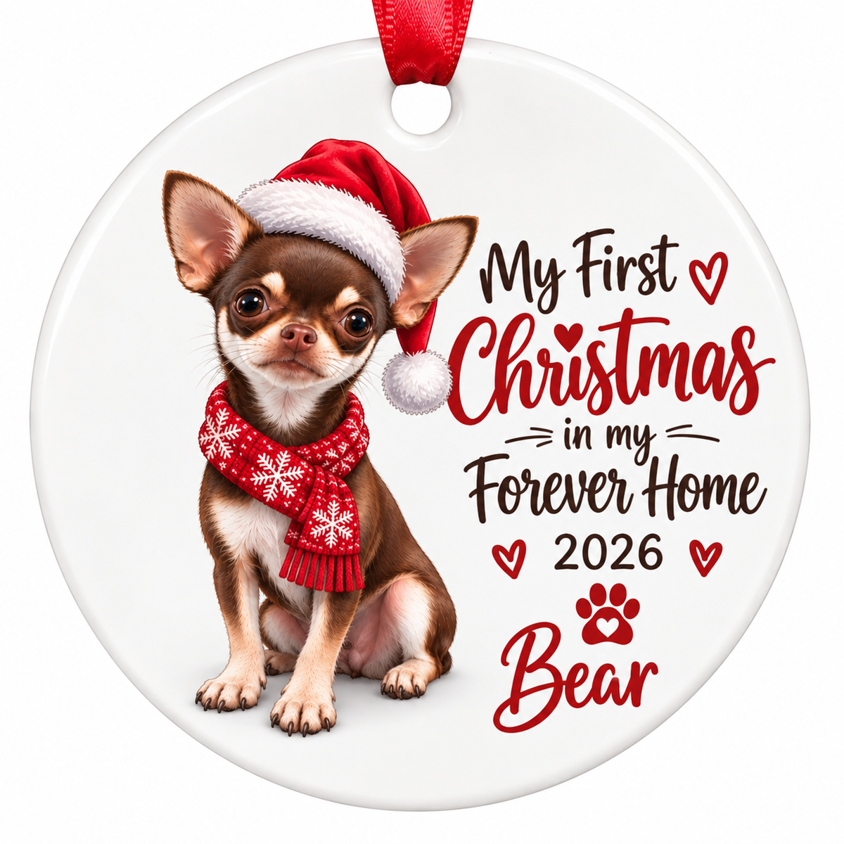 My First Christmas in My Forever Home – Personalised Pet Ornament