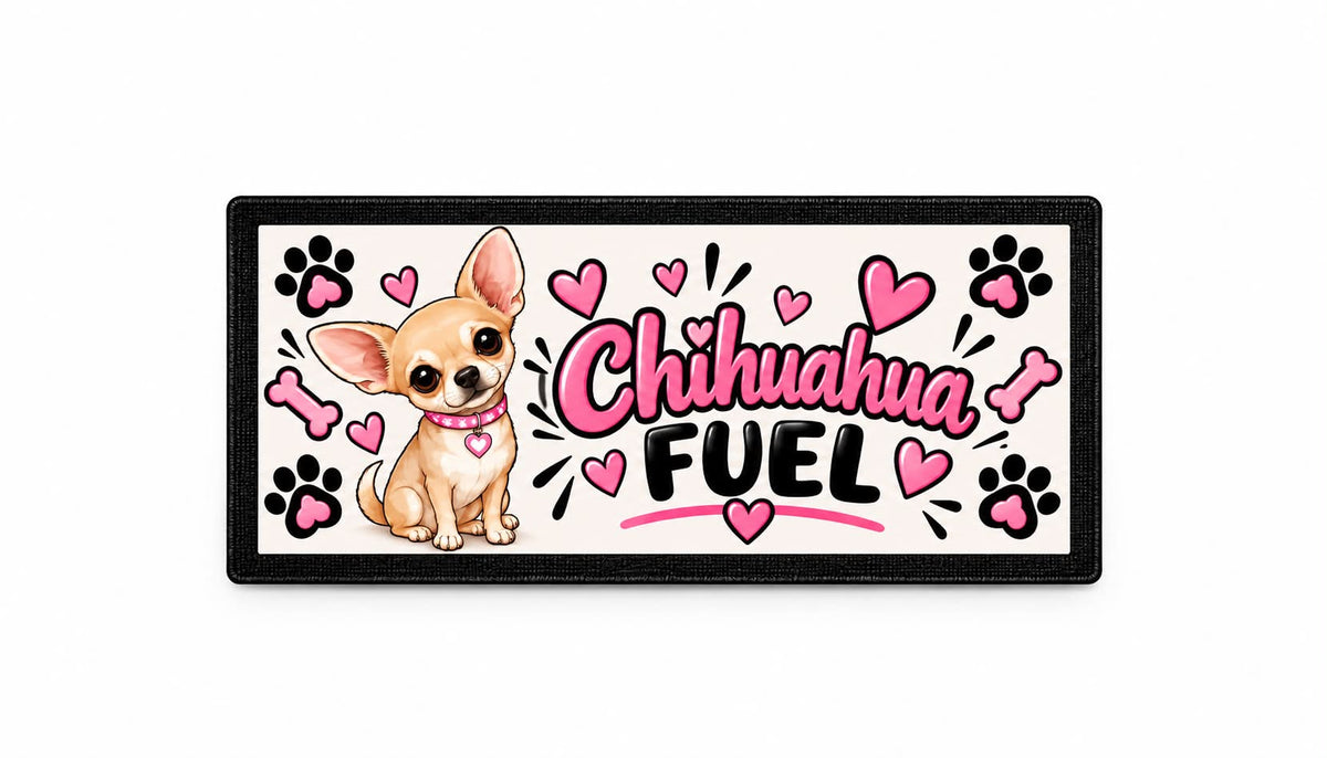 Chihuahua Fuel Dog Bowl Mat – 44 × 25 cm