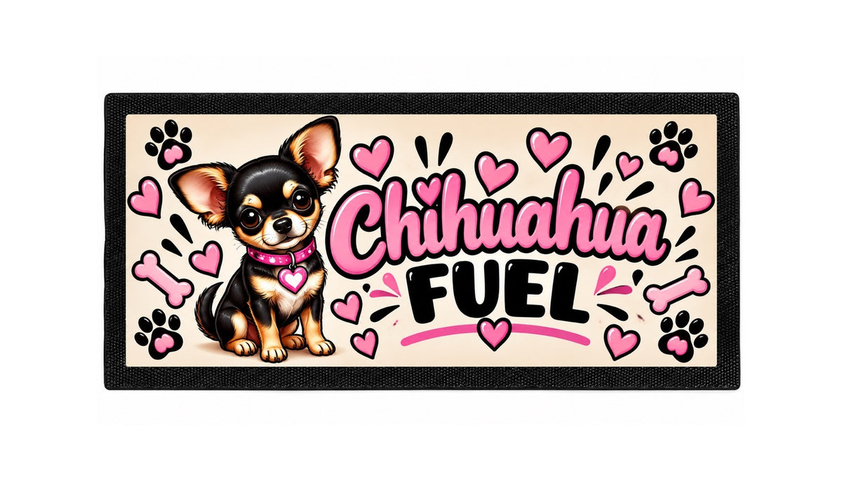 Chihuahua Fuel Dog Bowl Mat – 44 × 25 cm