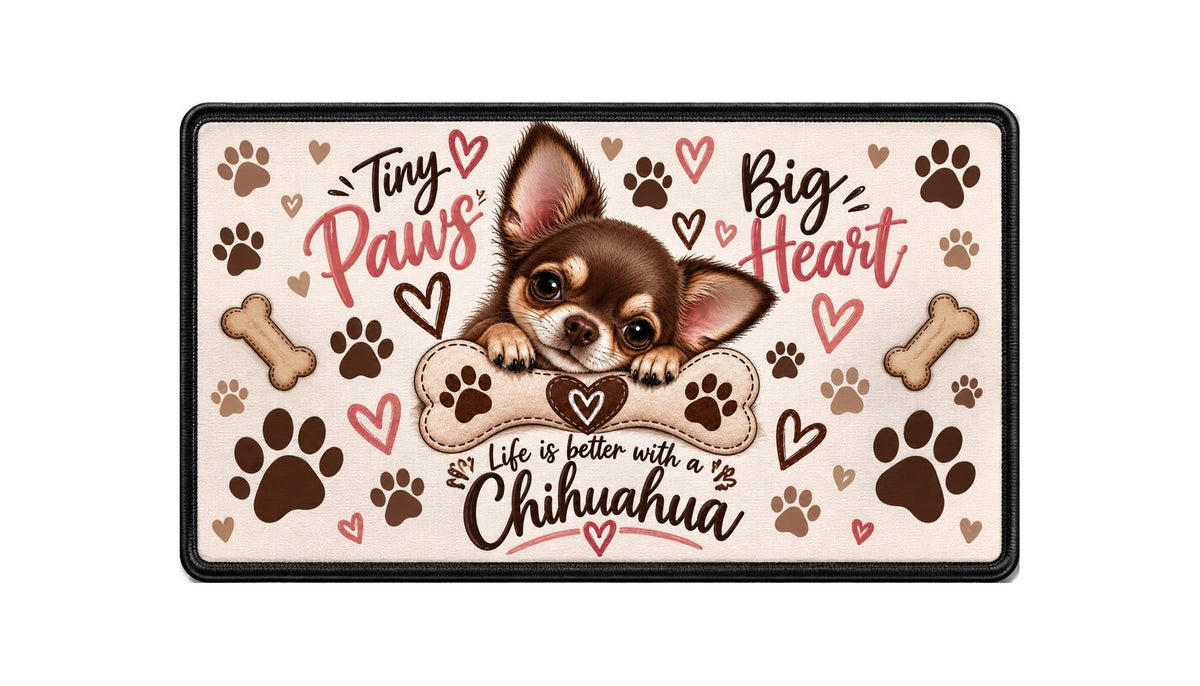 Chihuahua Dog Bowl Mat – 44 × 25 cm