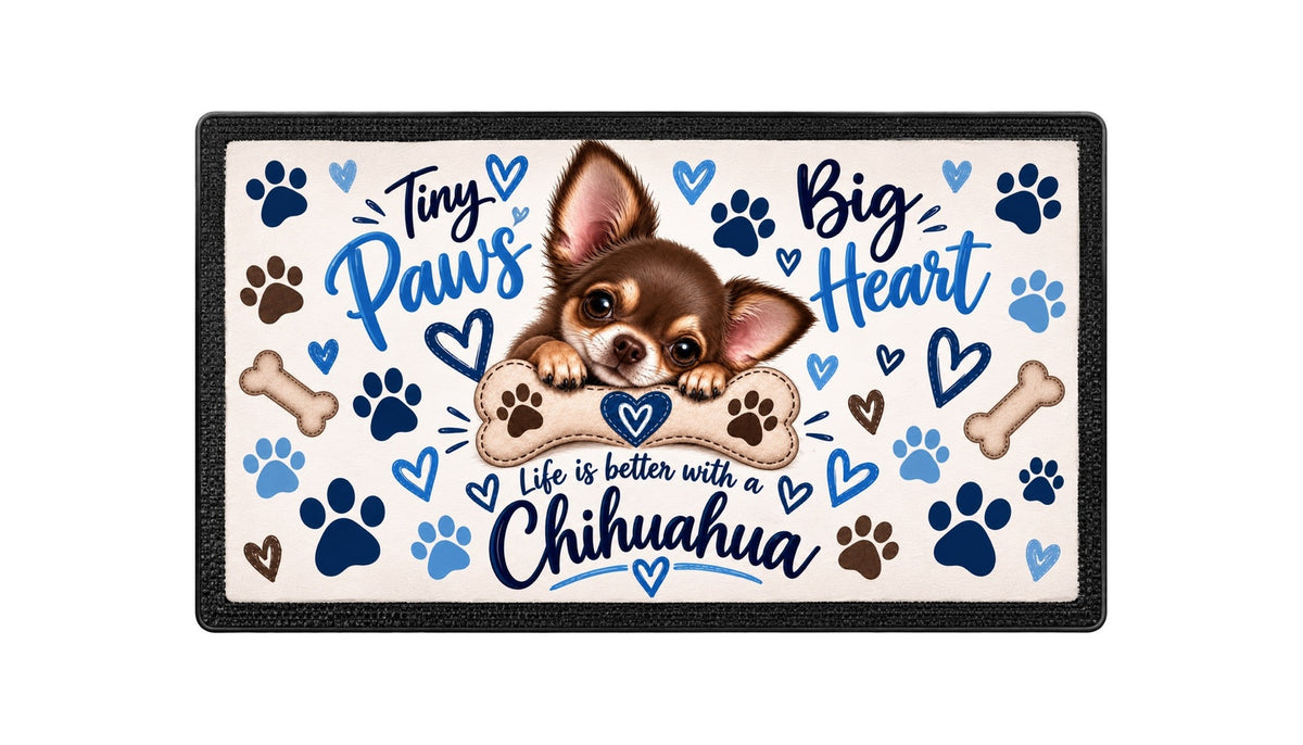 Chihuahua Dog Bowl Mat – 44 × 25 cm