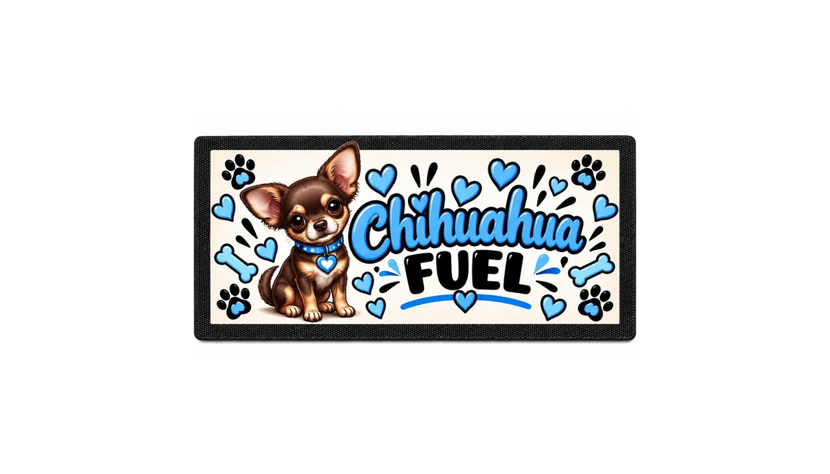 Chihuahua Fuel Dog Bowl Mat – 44 × 25 cm