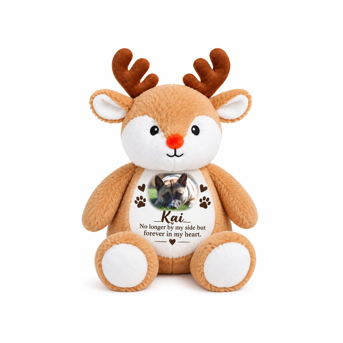 Personalised Pet Memorial Reindeer Plush – Forever in My Heart