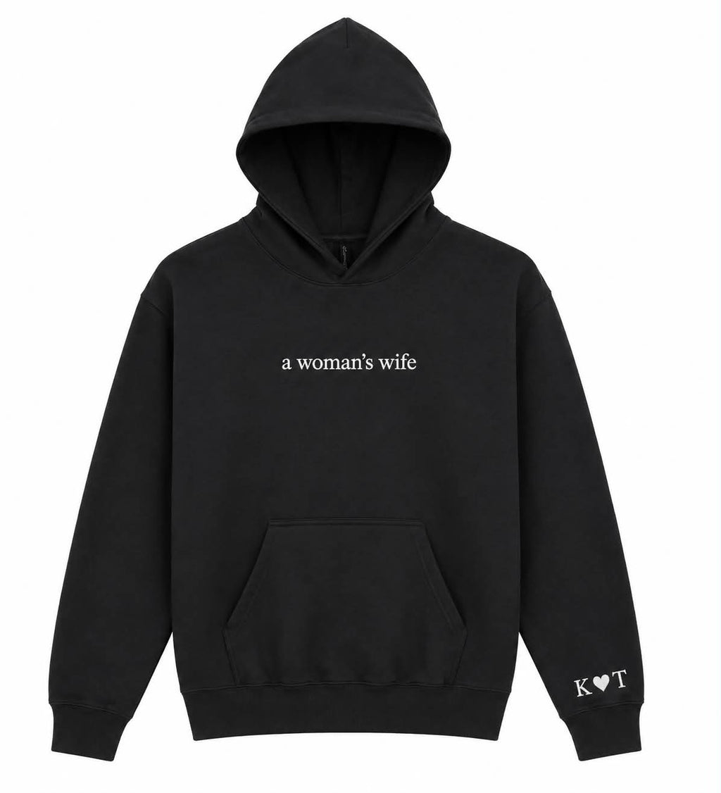 A womans wife hoodie with initials
