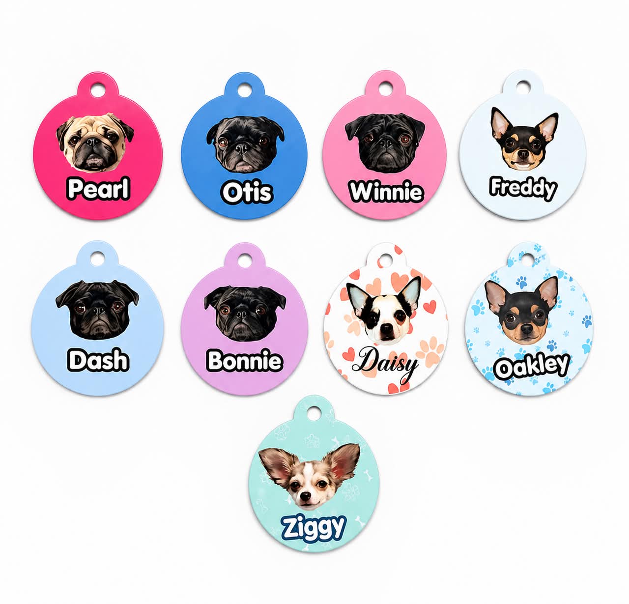 Personalised pet ID tags with picture/name