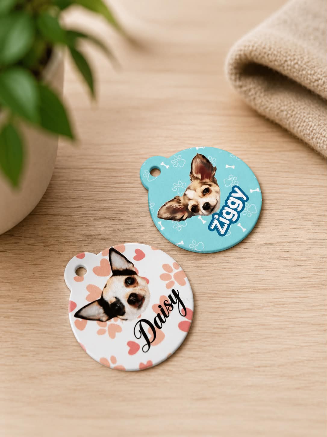 Personalised pet ID tags with picture/name