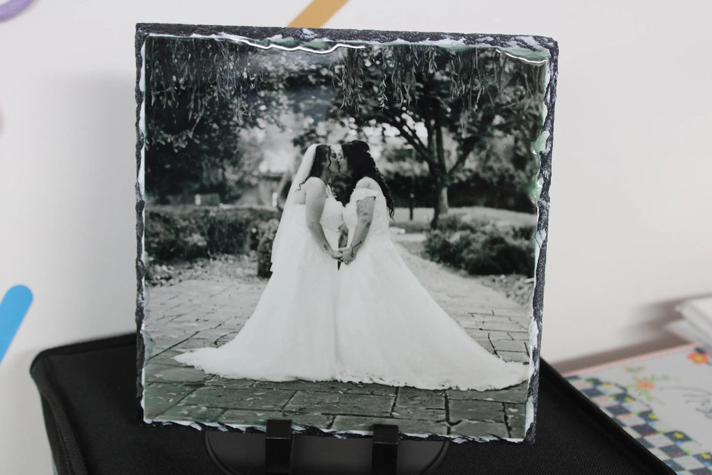 personalised 19x19cm photo slate
