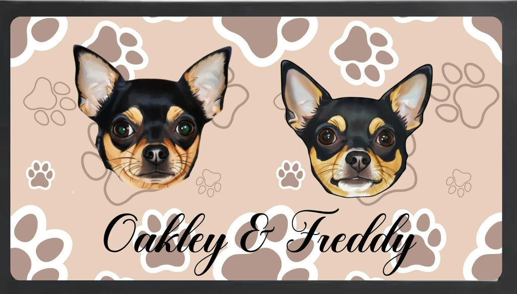 Dog/pet bowl placement mats personalised.