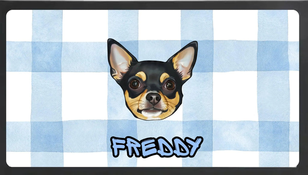 Dog/pet bowl placement mats personalised.