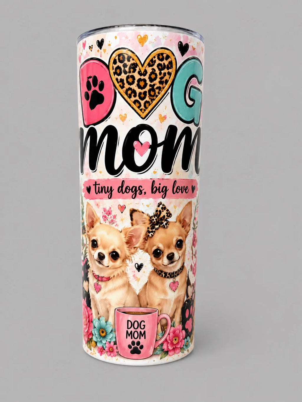 Chihuahua inspired 20oz tumbler, with straw.