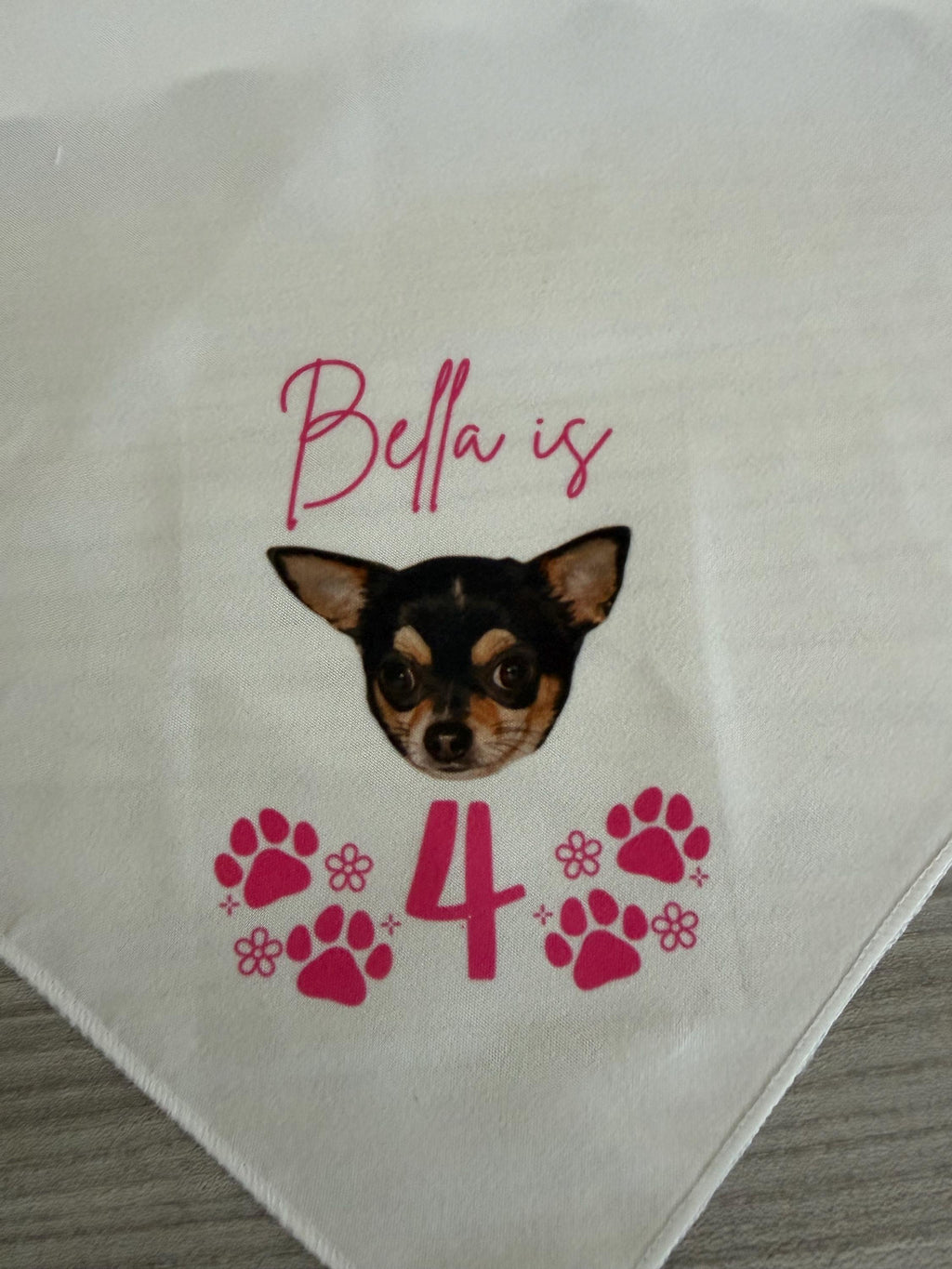 Dog/pet personalised birthday bandana.