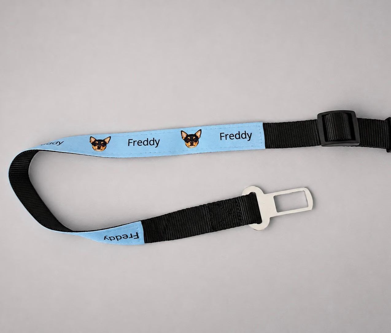Dog safety belts personalised